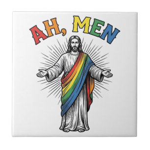 Carreau Arc-en-ciel religieux vintage Ah Men