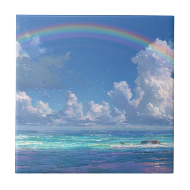Carreau Arc-en-ciel sur l'océan (Devant)