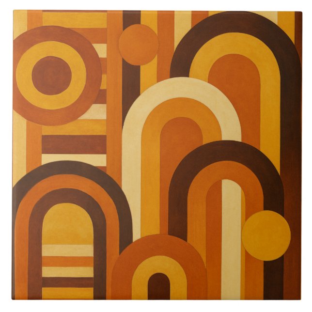 Carreau Arches and Sunspots Retro MCM Geometric Design (Devant)