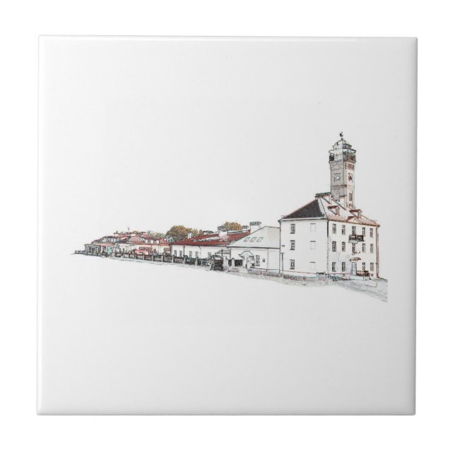 Carreau Architecture Old Water Fire Tower Sketch (Devant)