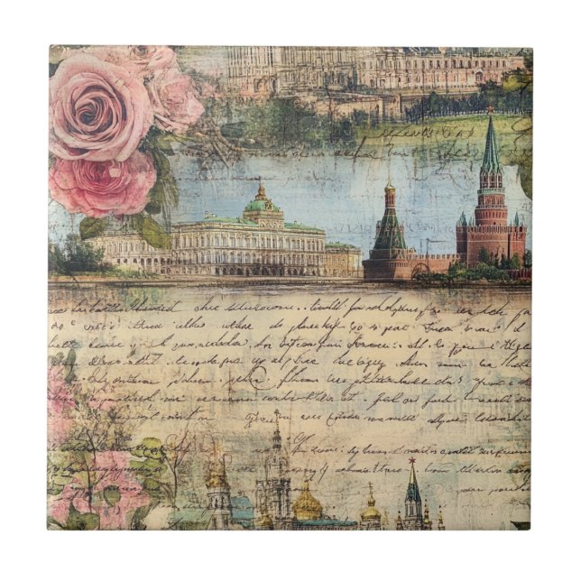 Carreau Architecture Romantique Vintage & Collage d'Art de (Devant)