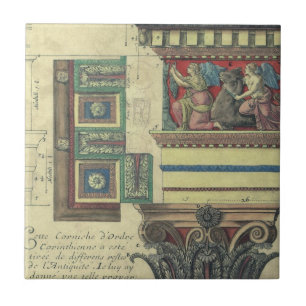 Carreau Architecture vintage, Colonne avec moulage Cornice