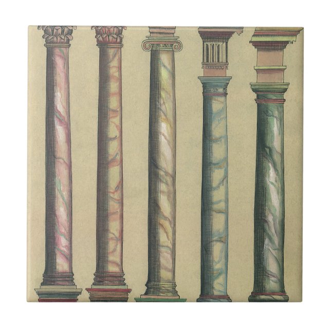 Carreau Architecture Vintage, les 5 Ordres Architecturaux (Devant)