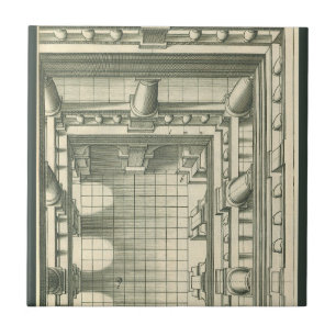 Carreau Architecture vintage, perspective de la cour à atr