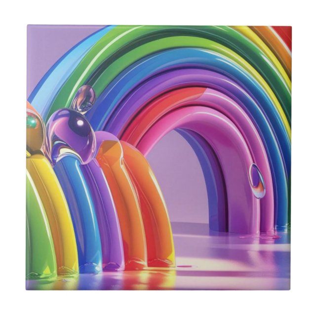 Carreau Arcs-en-ciel déformés (Devant)