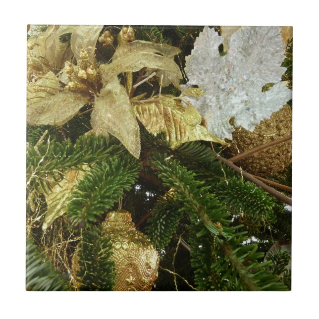 Carreau Argent et or Noël Arbre II (Devant)