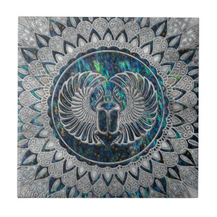 Carreau Argent et ormeau égyptiens de scarabée de scarabée