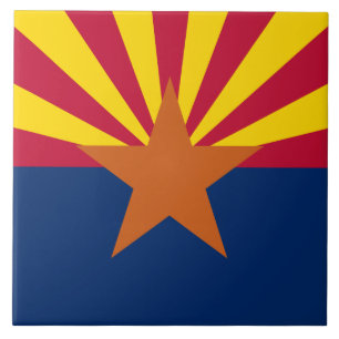 Carreau Arizona Drapeau : Réglage de Star Sun, État du cui