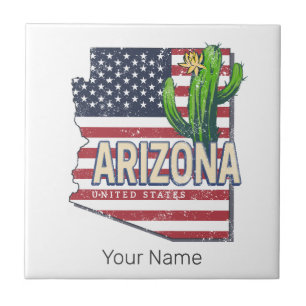 Carreau Arizona State États-Unis Carte Retro Vintage USA
