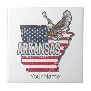 Carreau Arkansas États-Unis Carte Retro Vintage USA