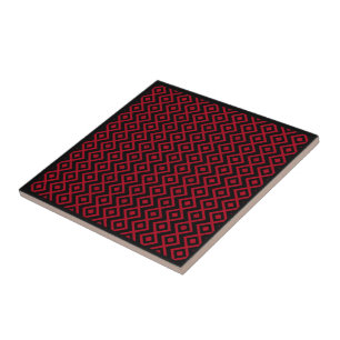 Carreau Arlequin en forme de diamant Motif Noir et Rouge