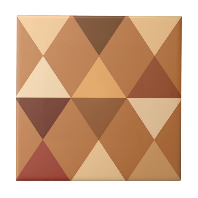 Carreau Arlequin / motif diamant - Terracotta & marron (Devant)