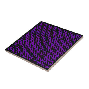 Carreau Arlequin Motif en forme de diamant Noir et violet