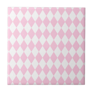 Carreau Arlequin rose et blanc