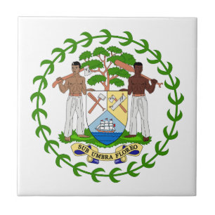 Carreau Armoiries du pays Belize symbole emblème drapeau