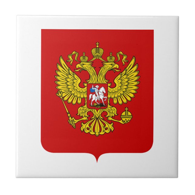 Carreau Armoiries du pays Russie symbole emblème drapeau (Devant)