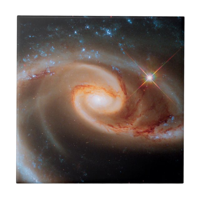 Carreau Arp 273 Galaxies Roses Hubble Espace Photo (Devant)
