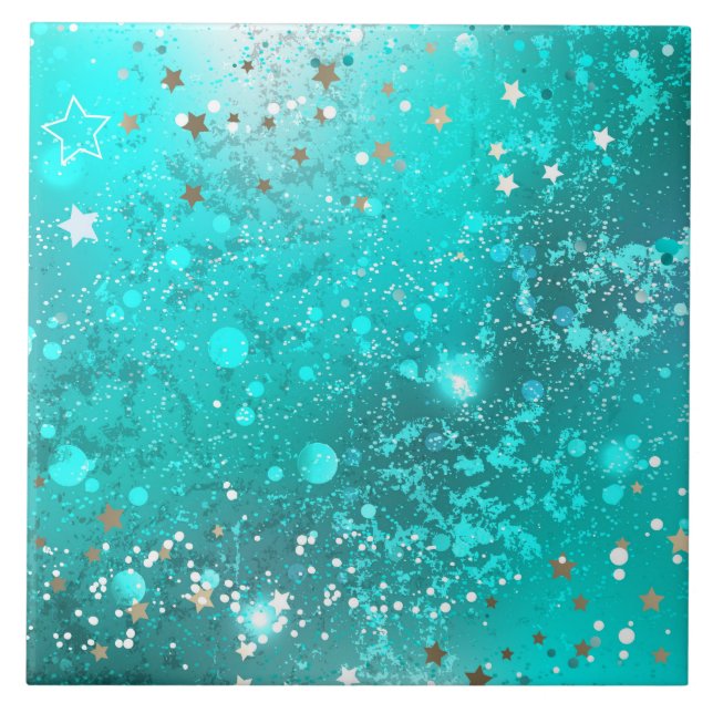Carreau Arrière - plan à huile Turquoise de la menthe (Devant)