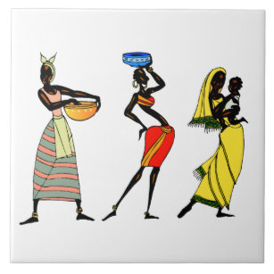 Carreau Arrière - plan africain de femmes