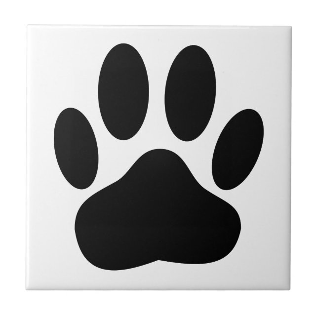 Carreau Arrière - plan blanc Pawprint de chien (Devant)