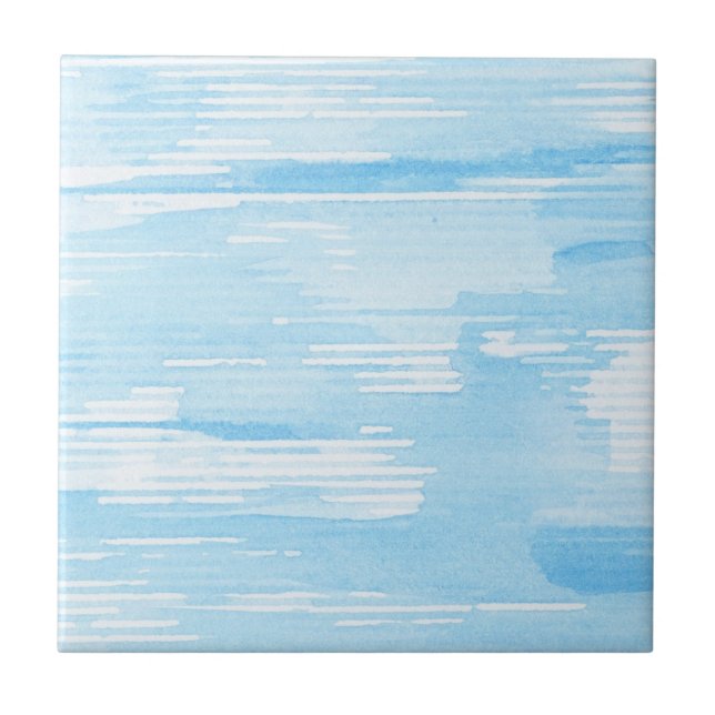 Carreau Arrière - plan bleu abstrait d'aquarelle, texture (Devant)