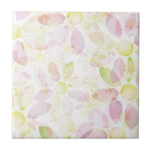 Carreau Arrière - plan conçu de fleur d'aquarelle, textu