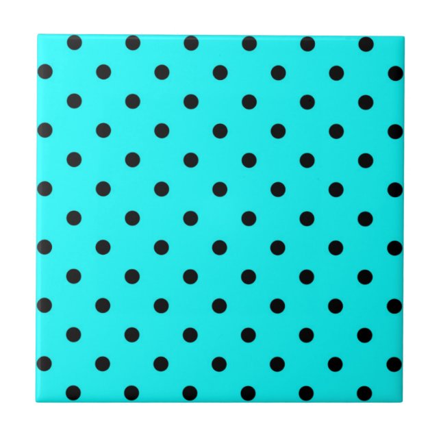 Carreau Arrière - plan de pois turquoise (Devant)