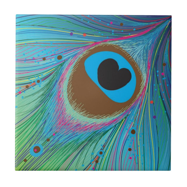 Carreau Arrière - plan des lignes de plumes de paon (Devant)