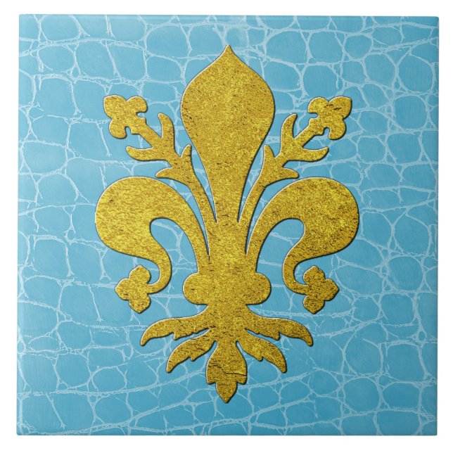 Carreau Arrière - plan en cuir Fleur-de-lis Or Faux (Devant)