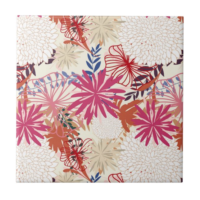 Carreau Arrière - plan floral 3 (Devant)