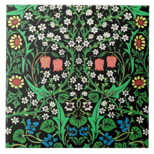 Carreau Arrière - plan floral de William Morris et noir