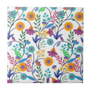 Carreau Arrière - plan floral exotique coloré Motif-23145