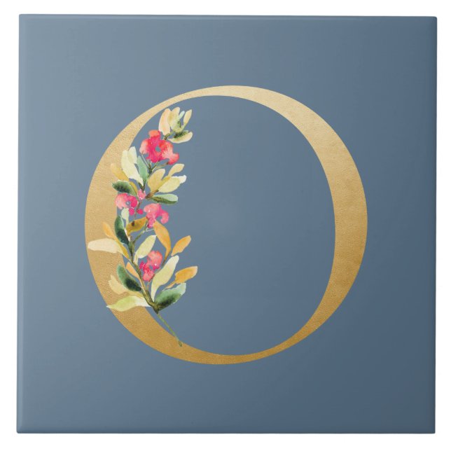 Carreau Arrière - plan foncé pluvieux faux doré O floral (Devant)