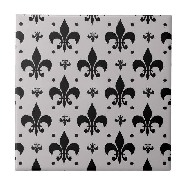Carreau Arrière - plan gris Fleur-de-lis Motif Design (Devant)