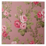 Carreau Arrière - plan Rose vintage rose<br><div class="desc">De superbes vaporisations de roses romantiques élégantes et de feuillage vert luxuriant sur vieux arrière - plan rose. Le motif est transparent et peut être redimensionné vers le haut ou vers le bas à l'aide des boutons de mise à l'échelle   et - de l'outil de conception.</div>
