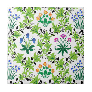 Carreau Arrière - plan vert floral Motif-15232
