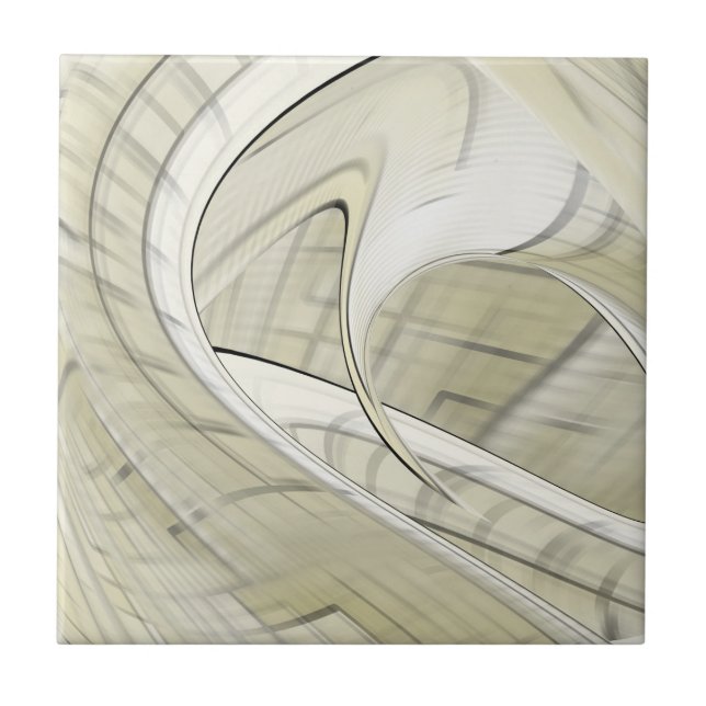 Carreau Art Abstrait Automnal Pastel Crème (Devant)