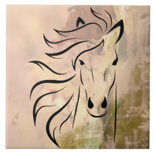 Carreau Art abstrait Cheval sauvage