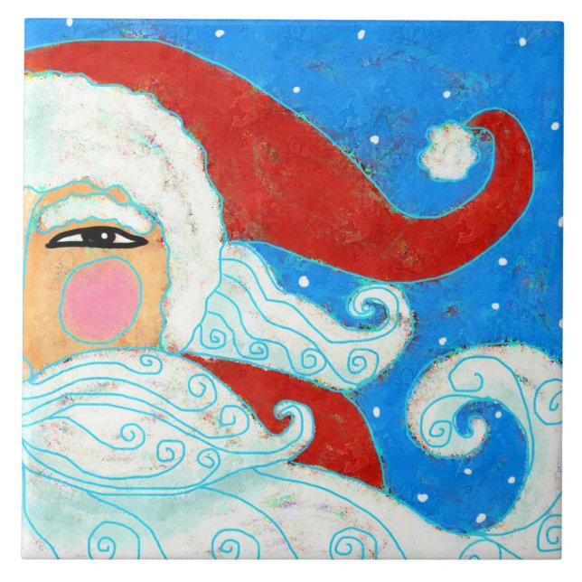Carreau Art Abstrait coloré Santa Claus (Devant)