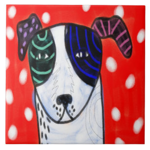 Carreau Art abstrait de chiot mignon
