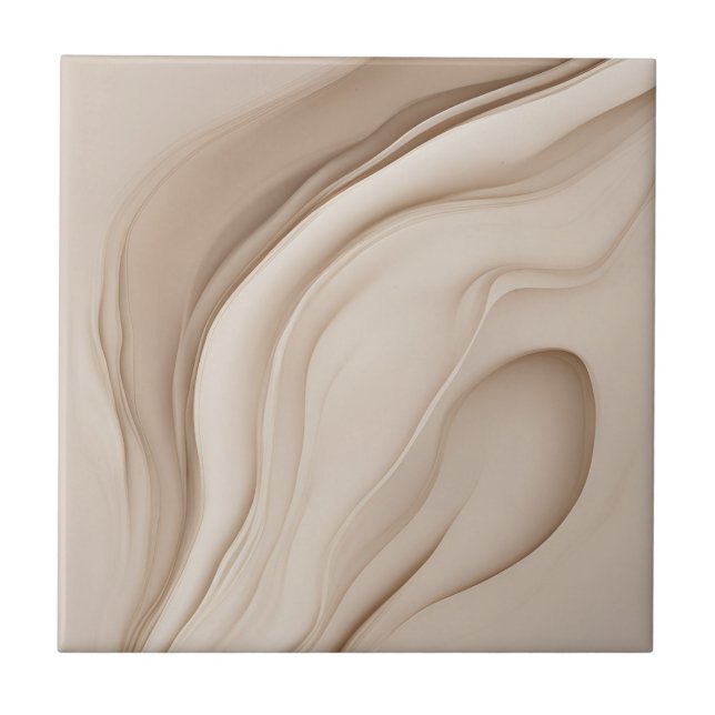 Carreau Art abstrait en relief faux beige (Devant)