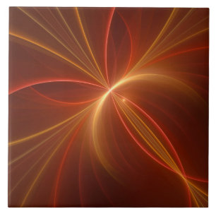 Carreau Art abstrait fractal mystique Couleurs chaudes mod