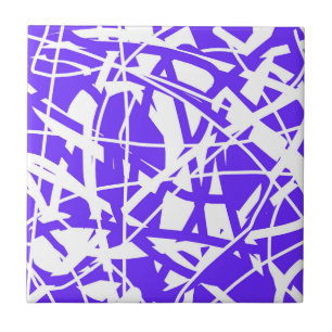 Carreau Art Abstrait Lavande bleu violet blanc minimalisme