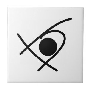 Carreau Art abstrait minimaliste noir et blanc