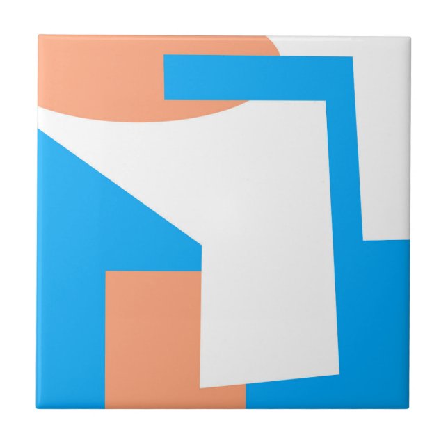 Carreau Art Abstrait Pastel Coral Lavender Bleu (Devant)
