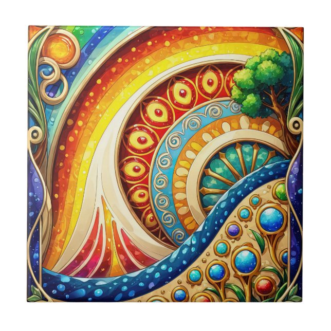 Carreau Art Abstrait radieux (Devant)