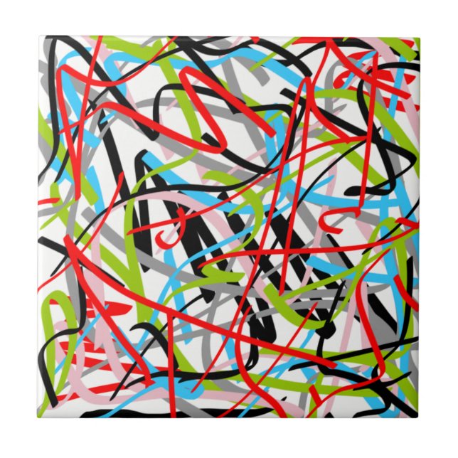 Carreau Art Abstrait très coloré (Devant)