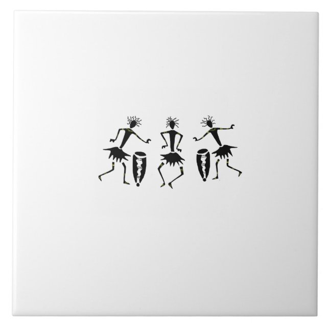 Carreau Art Africain, Danseuses Inspirantes Silhouette (Devant)