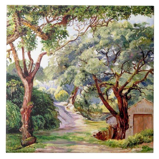 Carreau Art botanique : Cork Trees à Cintra près de Lisbon (Devant)