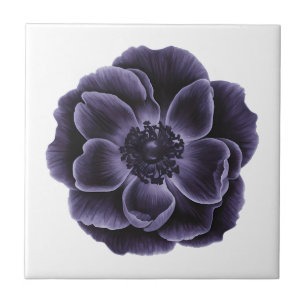 Carreau Art botanique en fleurs violettes foncées